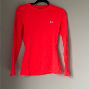 Neon Coral UA coldgear long sleeve tee